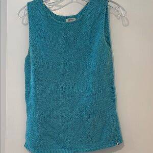 Izod Teal Knit Scoop Neck Tank Top